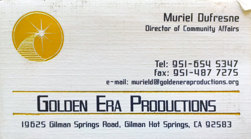 scientologist muriel dufresne contact info 951-654-5347 murield@goldeneraproductions.org