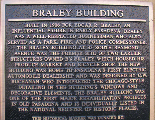 braley building plaque